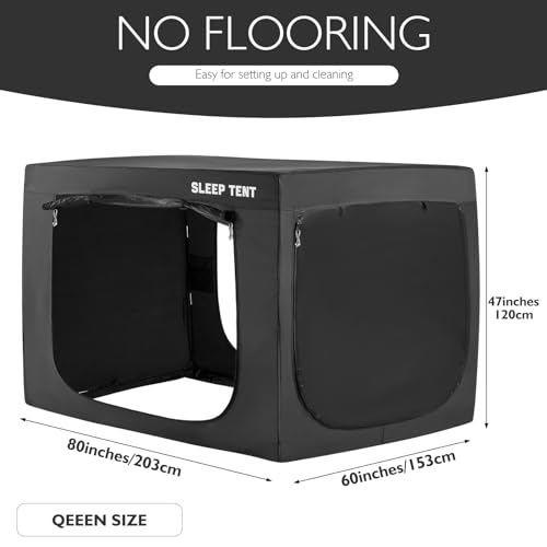 Queen Bed Tent Canopy for Kid & Adult Indoor Privacy Blackout - Black Variation