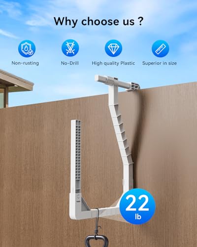 Pathneer White Pool Cover Holder for Above Ground Pools - 4 Pack Adjustable Hooks