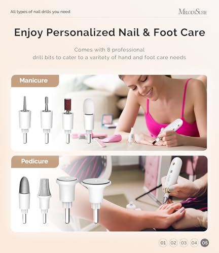 Cordless Pedicure Nail Drill for Thick Toenails - Rechargeable Manicure Tool