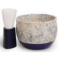 ETROVES Ceramic Shaving Bowl | Scuttle Leather Bowl for Men, Easy Leather Soap Bowl, 4 Inch, White Blue