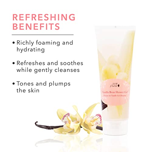 Vanilla Bean Shower Gel - Natural Hydrating Body Wash with Aloe & Hyaluronic Acid
