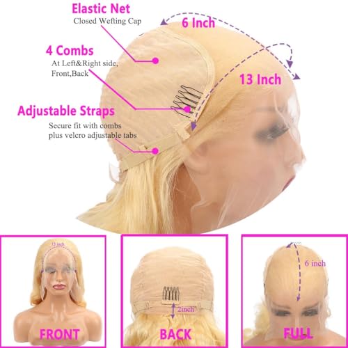 Blonde Lace Front Wigs 13x6 HD Human Hair 200% Density 28 Inch - Unprocessed, Pre Plucked, Glueless