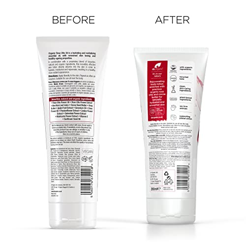 Organic Rose Otto Skin Lotion - Hydrating Anti-Ageing Body Moisturizer 6.8 fl oz