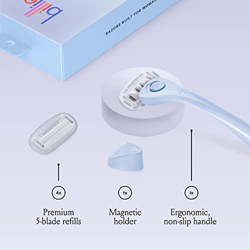 Billie Women's Razor Kit with 5 Blades + Dermaplane Starter Kit with 3 Refill Blades for Facial Hair Removal