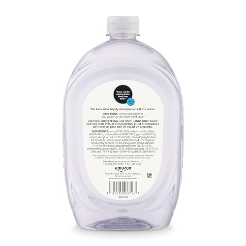 Amazon Basics Gentle & Mild Clear Liquid Hand Soap Refill - 50 Fl Oz Pack of 4