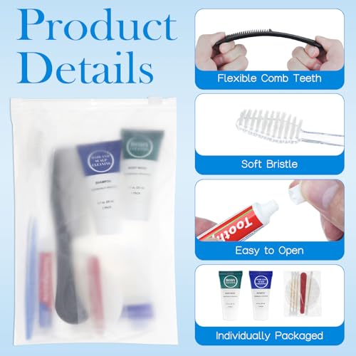 20-Pack 8-in-1 Toiletry Kits – Travel Essentials Set with Toothbrush, Toothpaste, Body Wash & More (Zhjianup)