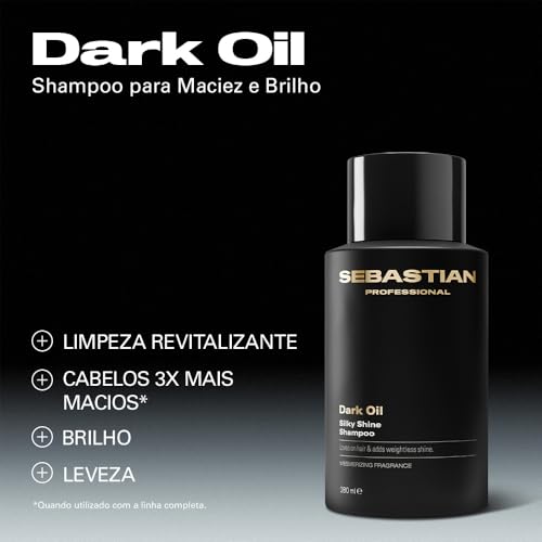 Sebastian Professional Dark Oil Lightweight Shampoo 9.4 Fl Oz - Silky Shine Hair Care