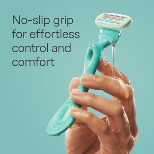 Women’s 5-Blade Sensitive Razor with Refill Pack – Hypoallergenic & Moisturizing