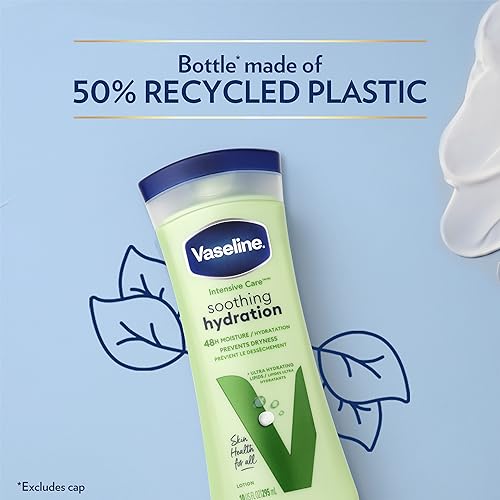 Vaseline Intensive Care Hand and Body Lotion For Dehydrated Skin Soothing Hydration Dry Skin Lotion with Aloe Vera Extract & Ultra-Hydrating Lipids 10 oz