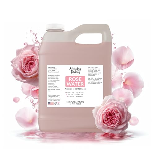 Rose Water Facial Toner 32oz Bulk - Alcohol-Free, Vegan & Natural Moisturizer for Face & Hair - Variation of THIS listing