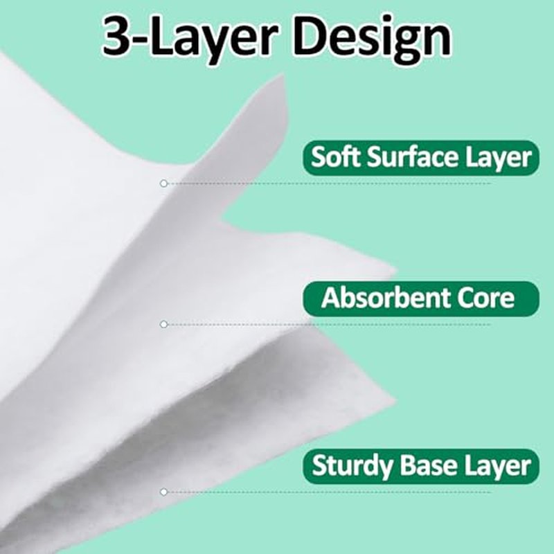 10 Pack 500 Pcs Extra Large Cotton Cleansing Pads, 3.5 x 4.5'' Cotton Pad, Ultra Soft Large Facial Cleansing Square Bulk for Face Daily Skin Care Toner Makeup Remover, 50 White Square Per Bag