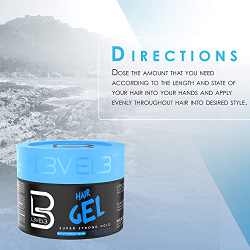 L3 Level 3 Hair Gel & Hair Spray Kit - Strong Hold, Flake-Free, Long Lasting Shine for Men & Women