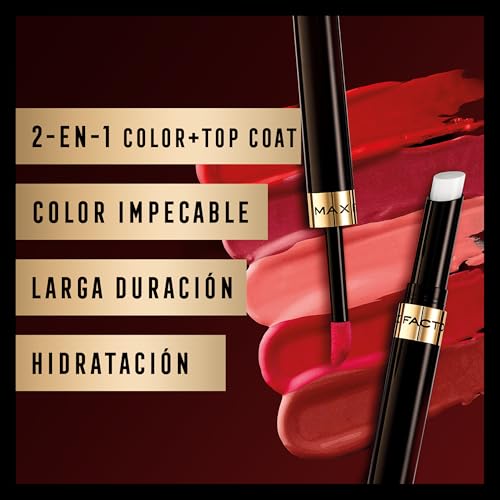 Max Factor Lipfinity for Women, 330 Essential Burgundy, 0.14 Ounce, Full Size