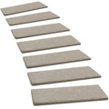 Cream Gray Carpet Stair Treads 8 x 30 Inches - 14 Pcs Ultra Plush Non-Slip Home Safety