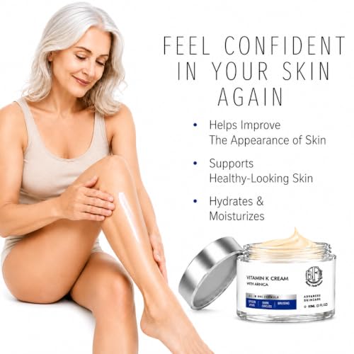 Vitamin K Cream with Arnica for Bruising Dark Circles & Spider Veins – Moisturizing Face & Body Care