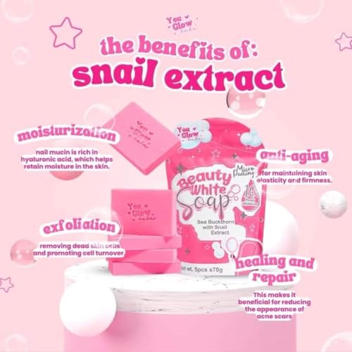 Beauty White Soap, Sea Buckthorn with Snail Extract, 5 pcs, 70g