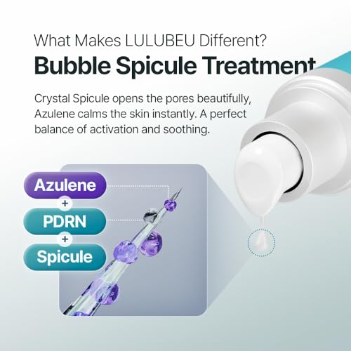Deep Pore Bubble Shot Ampoule, K-Beauty Deep Pore Prep Serum with Crystal Spicule, PDRN & Azulene, 300-Shot Spicule System for Smoother, Clear-Looking Skin