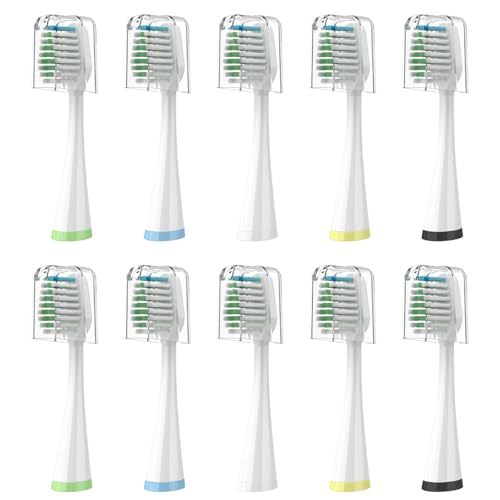 White Replacement Brush Heads for Smile Bright Platinum Sonic Toothbrush – Pack of 10