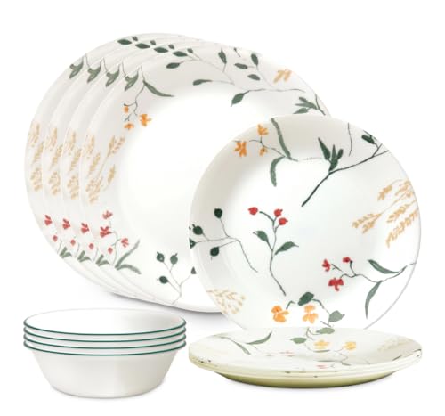 Corelle Vitrelle Signature Wildflower Scatter 12-Piece Dinnerware Set