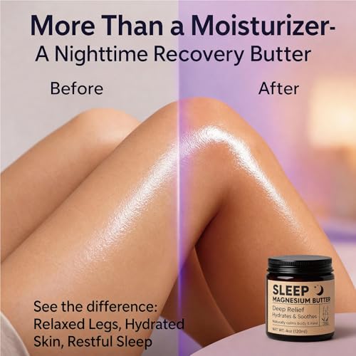 Magnesium Butter for Sleep, Nighttime Magnesium Cream for Leg & Foot ? with Shea & Mango Butter, Arnica & Essential Oils for Relaxation, Restful Sleep & Leg Comfort(Lavender) (1)