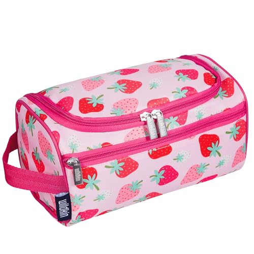 Wildkin Strawberry Patch Toiletry Bag for Kids, Travel & Overnight Use