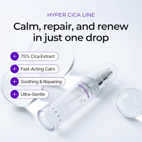 IZEZE Hyper CAA Cica Serum 1.01 Fl Oz, 30 ml | Centella Asiatica, Anti-fect, Soothing Serum for Face, Korean Skincare for Sensitive Skin, Acne Prone Skin
