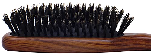 Spornette Deville Hair Brush #343 - Boar Bristle, Wooden Handle, Cushioned Smoothing Brush for Shine & Styling