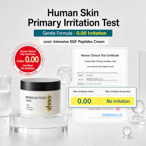 Coxir Intensive EGF Peptides Cream - Copper Peptide & 7-Peptide Complex, 1.69 Fl Oz
