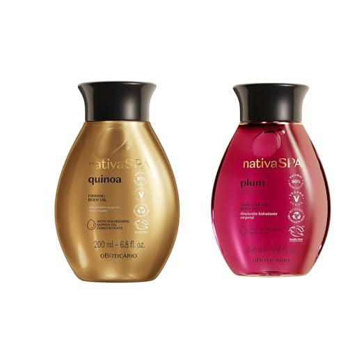 Nativa SPA Body Hydrating Oil Bundle: Quinoa & Plum, Moisturizing Body Oils, 6.8 Ounce (each)