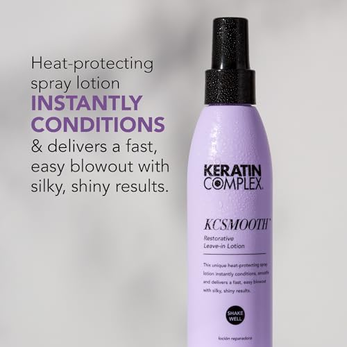 Keratin Complex Restorative Leave-In Lotion for Blow Drying 5oz - Heat Protectant & Smoothing