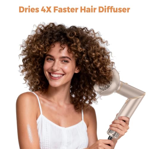 OKWRAP 6-in-1 Foldable Air Styler Curling Diffuser & Auto-Wrap Barrel - Champagne Gold