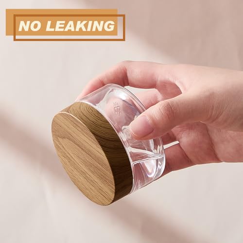 Clear Cosmetic Jars with Dark Wood Lids - 10 oz, Set of 24 - Organize Skincare & Makeup