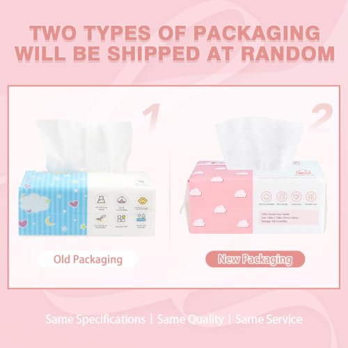 Disposable Face Towels Pack of 600 - Ultra Soft & Gentle Clean Towels for Sensitive Skin - Wet & Dry Dual-Use