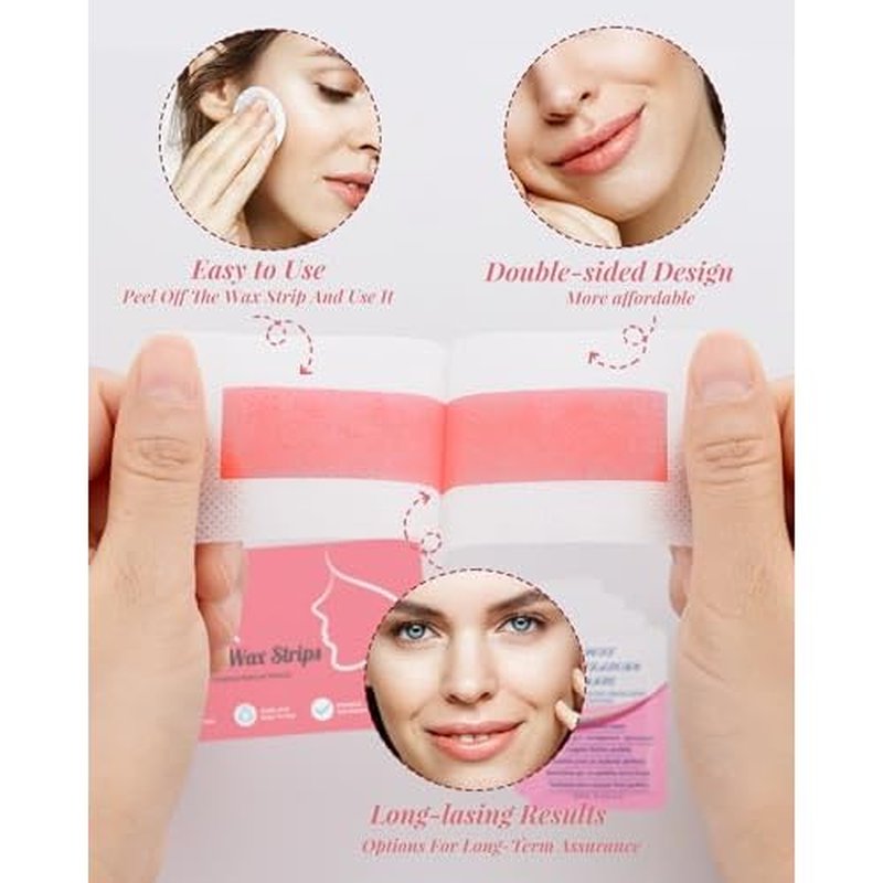 40PCS Facial Wax Strips for Hair Removal, Facial Hair Removal for Women, Waxing Kit for Women's Face, Bikini, Chest, Body, Arms, Legs, Back | 40ct Waxing Strips & 4 calming Oil Wipes