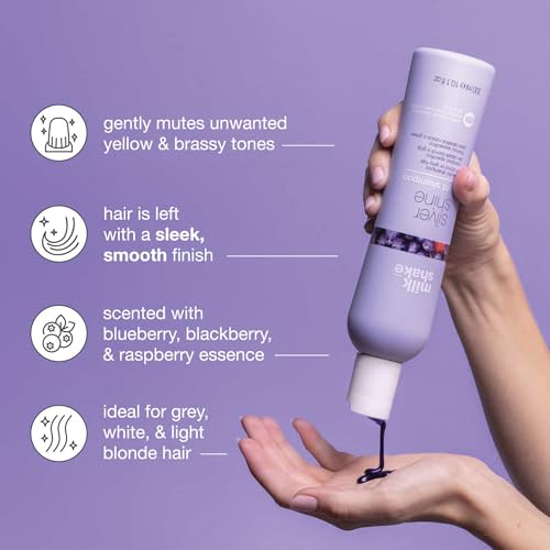 milk_shake Silver Shine Light Shampoo 10.1 Fl Oz – Neutralizes Yellow Brassiness, Gently Adds Shine & Tone