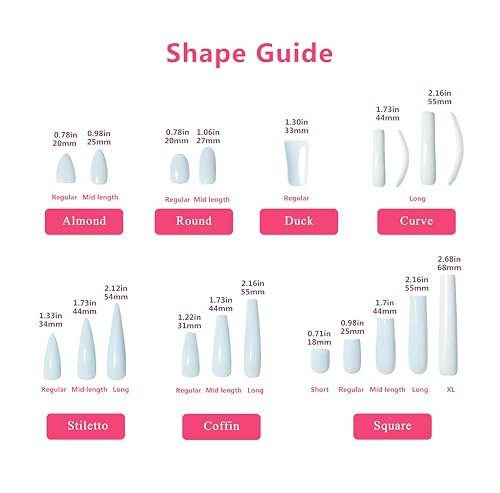 Lovful Press on Nails Illusion - Handmade Full Covered Crystals, Reusable Coffin Shape, Size 1.3 in (L) - Salon Quality
