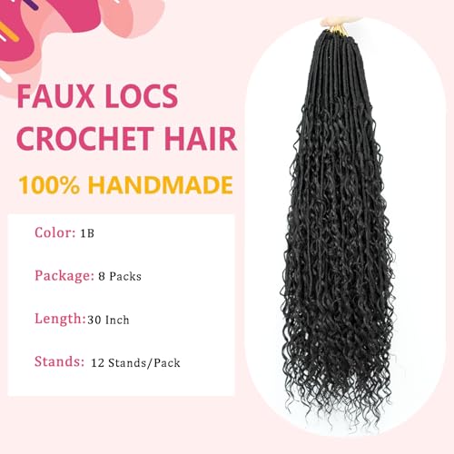 8 Packs 30 Inch Faux Locs Crochet Hair for Black Women - Goddess & Boho Style Variation of THIS listing