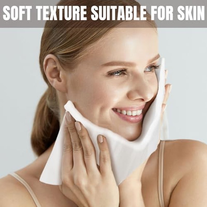 12 Pcs Individually Wrapped Facial Cleansing Muslin Cloths Travel Size Face Cotton Cloths Reusable Makeup Remover Wipes Exfoliating Muslin Washcloths for Skin Care(White)