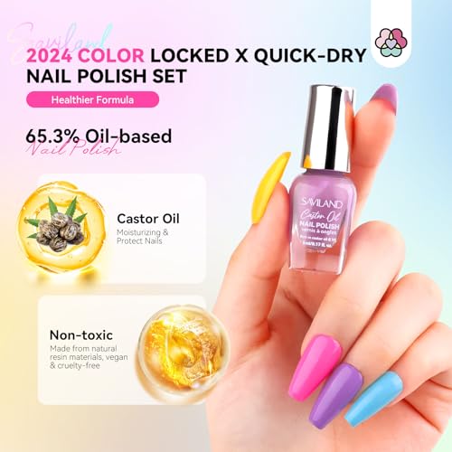 SAVILAND Neon Nail Polish Set - 20+3 Bright Colors, Quick Dry, Nail Art Kit for Home & Gift