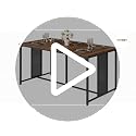 Large Modern Dining Table for 6-8 People - Walnut Top with Metal Legs