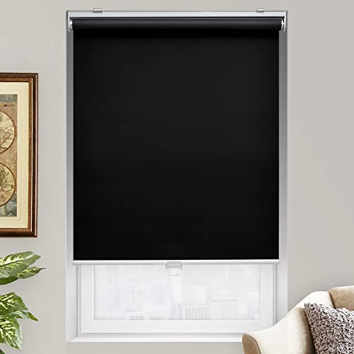 Blackout Cordless Roller Shade for Indoor Windows - 59W x 72H - Black