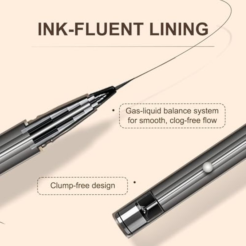 JUDYDOLL Ultra-Fine Liquid Eyeliner - Precision Tip for Wing Line, Smudge-Proof, Quick-Drying, Waterproof, Easy to Get Inner Corner Lined, Hooded Eyes-Friendly (#01 Black)