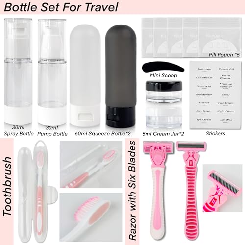 Travel Kit For Wedding And Honeymoon Emergency 32 Essential Items All In One Personal Care Set Toiletry Kit For Couples (Opaline White)