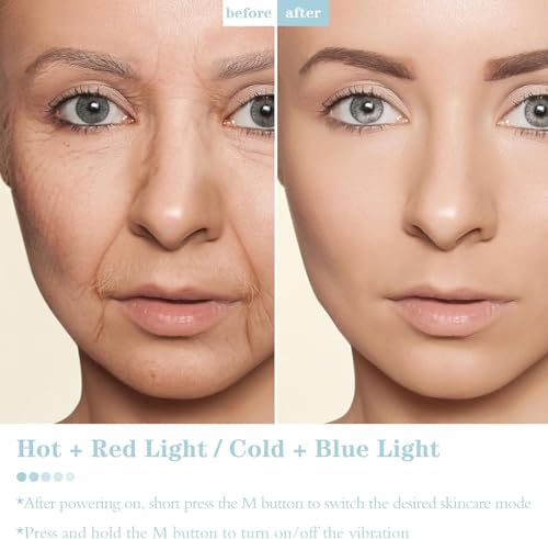 ZoGoo Hot & Cold Face Massager with Microcurrent & LED Light Therapy, Skin Lifting & Tightening Device