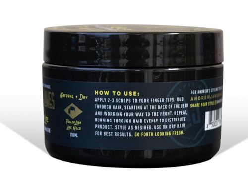 Matte Pomade for Men & Women - Medium Hold Hair Styling Wax 2.75oz