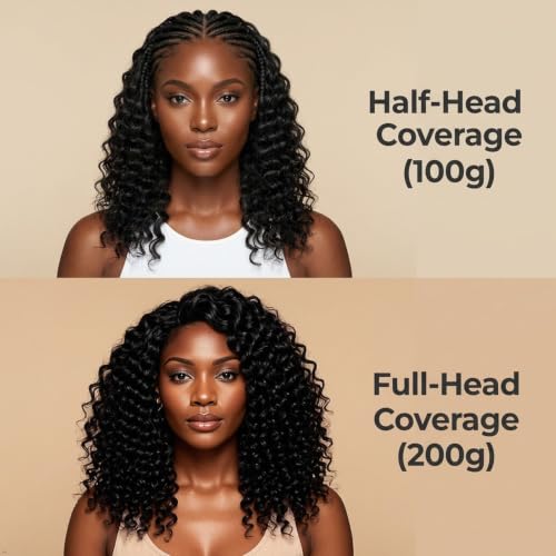 Deep Wave Synthetic Crochet Hair Extensions - 10 Inch, 100g Natural Black #1B