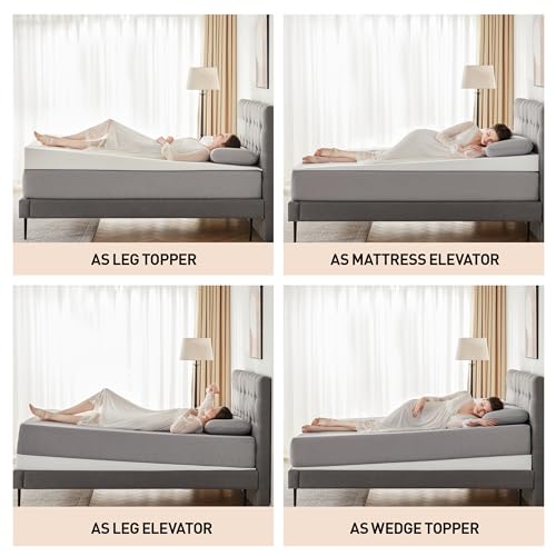 Full 5-Inch Mattress Wedge Topper for Acid Reflux Snoring GERD Support - Lazyzizi
