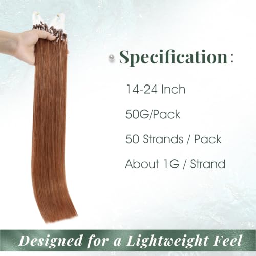 Copper Micro Loop Hair Extensions 16 Inch 50G 50S - Invisible Wire Design - Ugeat Variation AM-#330