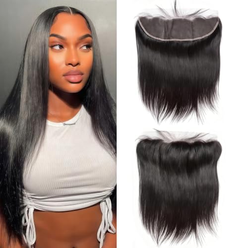 14 Inch HD Lace Frontal Closure 100% Brazilian Human Hair Silky Straight