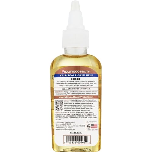 Hollywood Beauty Chebe Oil for Hair, Scalp, and Skin, 2 fl oz ? Strengthens Hair, Nourishes Skin, Promotes Length Retention